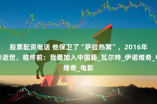 股票配资电话 他保卫了“萨拉热窝”，2016年不幸逝世，临终前：我要加入中国籍_瓦尔特_伊诺维奇_电影